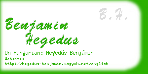 benjamin hegedus business card